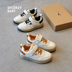 新款真皮网红运动鞋儿童小白鞋透气女孩大童高帮博歌童鞋旗舰店286