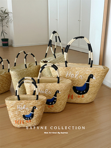 泰国草编包夏天海边度假风包包大容量手提托特包编织休闲沙滩包
