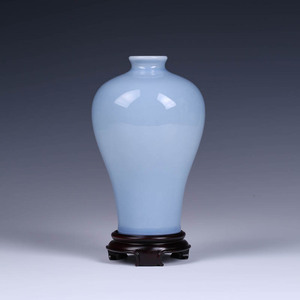 晓芳窑 天蓝釉梅瓶 晓芳 天蓝釉 花瓶 摆件