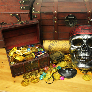 儿童玩具海盗寻宝游戏财宝道具塑料仿真金砖假黄金条模型摄影道具