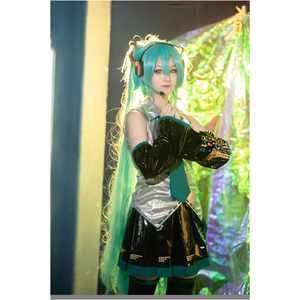 现货初音未来 miku 公式服 cos服 衣服 初音cosplay服装漆皮