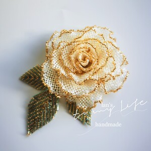 新品 御幸古董珠 白蔷薇串珠胸花胸针 风格 手作 材料包 配件礼物