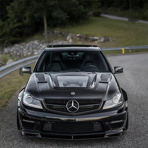 适用于07-14w204奔驰c级 c63amg改装碳纤维透明发动机盖amg引擎盖