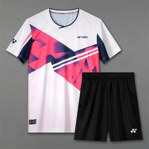 尤尼克斯2024羽毛球服套装男款女士速干短袖yy网球衣比赛队服定制