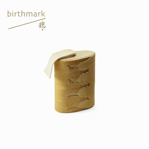 桦树皮棒克(扁）／敖鲁古雅／鄂温克／罐子／手工|痣birthmark