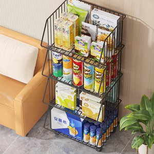 零食置物架家用落地多层宿舍小推车卧室客厅可移动桌下收纳储物架
