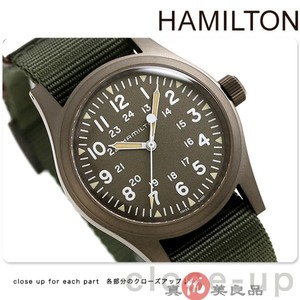 日本代购 HAMILTON汉密尔顿 男士复古小表盘尼龙表带手动机械手表