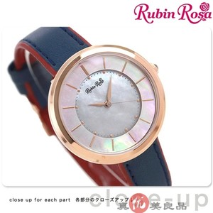 日本代购Rubin Rosa女士炫彩贝壳表盘简约真皮休闲太阳能光能手表