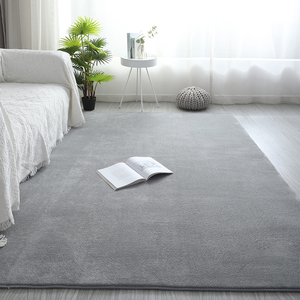 灰色短绒客厅地毯2024新款沙发茶几大面积卧室满铺儿童床边地垫