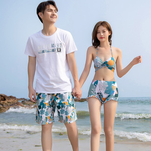 夏季情侣装新款三亚旅行穿搭海边蜜月度假泳装沙滩游泳套装男短裤