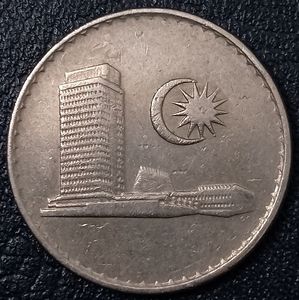 马来西亚1976年20分铜镍币,23.4mm,外国硬币