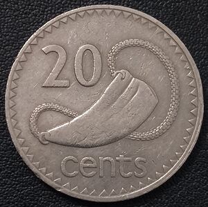 斐济1969年20分铜镍币,28.25mm,三幺幺外国硬币收藏大洋洲钱币