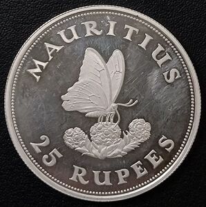 毛里求斯1975年25卢比银币(精制高银版),28.28g,发行量9881枚