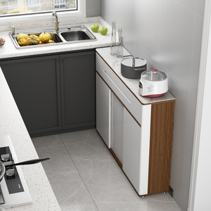 餐边柜推拉门现代简约超薄岩板茶水柜厨房置物柜窄柜30cm小尺寸