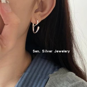 Sen.Silver Jewelery东大门S925纯银韩国e型猪鼻子ins风时尚耳环