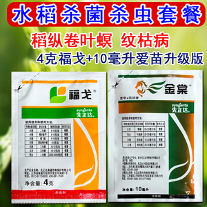 先正达福戈 爱苗 水稻专用卷叶螟杀虫剂纹枯病杀菌剂组合4g 10ml