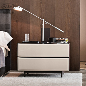 意式极简床头柜定制创意灰色床边柜个性时尚大小户型家用高端定制