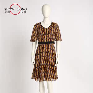 舒朗专柜 正品女装夏秋新款女裙时尚优雅中长款连衣裙   sh2l21