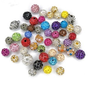 约48个 8-15mm彩色点钻合金钻球隔珠手工diy手串饰品收尾珠材料