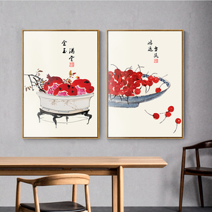 餐厅装饰画饭厅单幅新中式