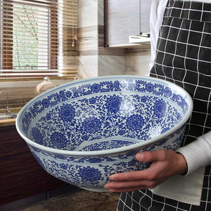 景德镇陶瓷超大碗中式家用鱼碗汤碗大号酸菜鱼大海碗蒸鱼商用餐具