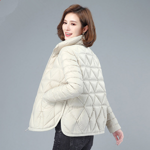 羽绒棉服女短款轻薄小棉袄2020新款中年妈妈百搭棉衣冬季外套女