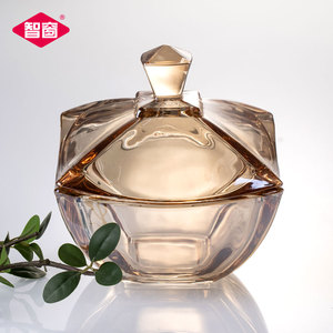 北欧大号玻璃带盖储物罐时尚简约家用客厅糖罐轻奢创意糖缸摆件