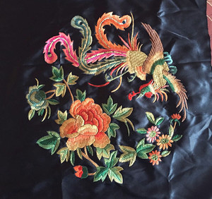 特价老绣片凤凰牡丹花绣片苗绣老绣片中国风京绣绣片老绣