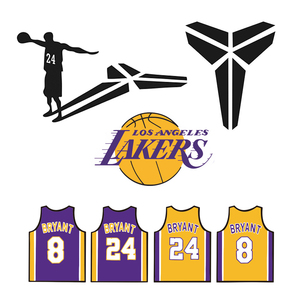 科比车贴logo标志湖人球衣24号8贴纸反光纪念黑曼巴kobe精神篮球
