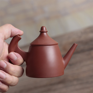 潮州章炜勤薄胚手拉壶全手工朱泥冲罐工夫茶具潮汕紫砂小品泡茶壶