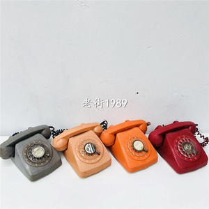 上海产 拨盘老电话座机彩色清新座机 怀旧收藏 卫星电话 装饰收藏