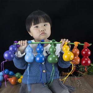 天然七彩葫芦挂件七色真小葫芦彩绘儿童孩子玩具礼物创意装饰摆件