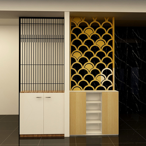 鞋柜实木客厅玄关屏风隔断花格花架柜子木格屏风柜体