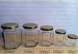 厂家直销六棱玻璃瓶蜂蜜瓶子罐头瓶酱菜瓶腐乳瓶果酱瓶玻璃储物罐