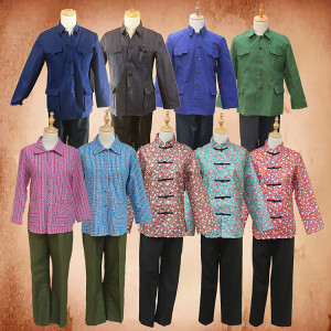 出租文革时期农民农村男人妇女大跃进生产队社员微电影演出服装