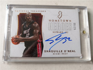 正版nba球星卡 奥尼尔25编限量高端国宝家乡英雄亲笔签字卡签名卡