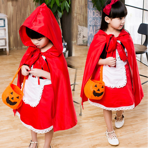 万圣节儿童服装幼儿园女 衣服cosplay服饰表演出小红帽斗篷公主裙