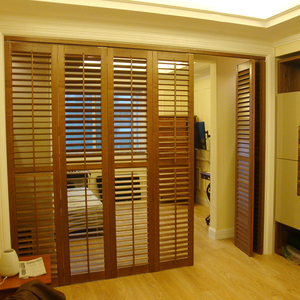 顺叶特价定制实木百叶门窗卧室客厅阳台衣帽间推拉折叠隐形隔断门