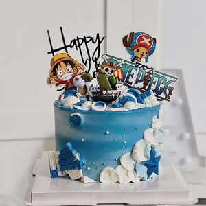 蛋糕装饰摆件海盗船帆船海贼王摆件路飞卡通主题蛋糕创意摆件插件