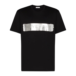 givenchy 纪梵希 新款镶银标字母logo男士宽松短袖t恤 bm711d3002