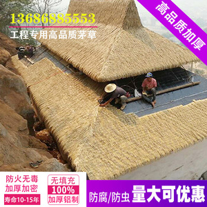 定制款仿真茅草瓦塑料茅草屋 人造毛草 工程专用高品质屋顶装饰稻