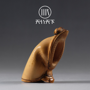 收藏级龟甲竹把玩 纯手工抛光竹摆件 精工雕刻罗汉竹把件茶道竹器