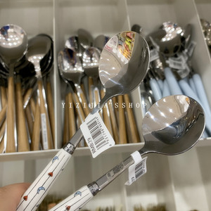 名创优品陶瓷勺学生饭勺圆汤勺西餐勺简约卡通可爱miniso勺子餐具