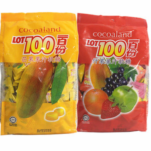 马来西亚进口糖果果汁软糖LOT100一百份芒果  混合味1000g