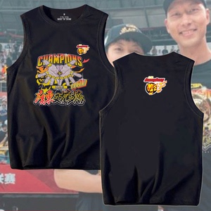 cba广东队宏远十一冠王男篮球夺冠纪念无袖t恤易建联男女坎肩背心
