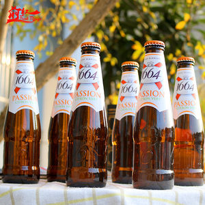 法国原装进口1664百香果啤酒passion果味啤酒250ml 6瓶装前红酒业