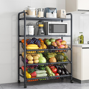 火锅菜架厨房小推车餐厅置菜架家用竹子置物架落地多功能0人付款131