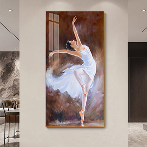 法式芭蕾舞油画玄关过道装饰画舞蹈培训室轻奢挂画会所美容院壁画