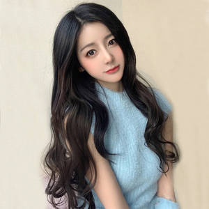 假发女长发自然全头套中分刘海网红圆脸逼真蓬松韩式大波浪长卷发