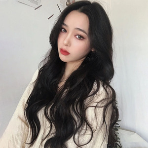 假发女长发韩式中分大波浪长卷发时尚圆脸自然蓬松女士发型全头套